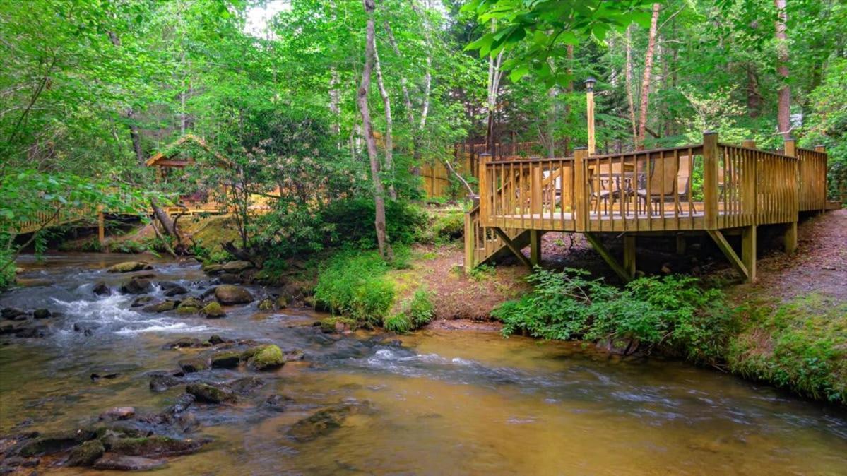 Villa Waterfront Mountain Cabin With Hot Tub à Blue Ridge Extérieur photo